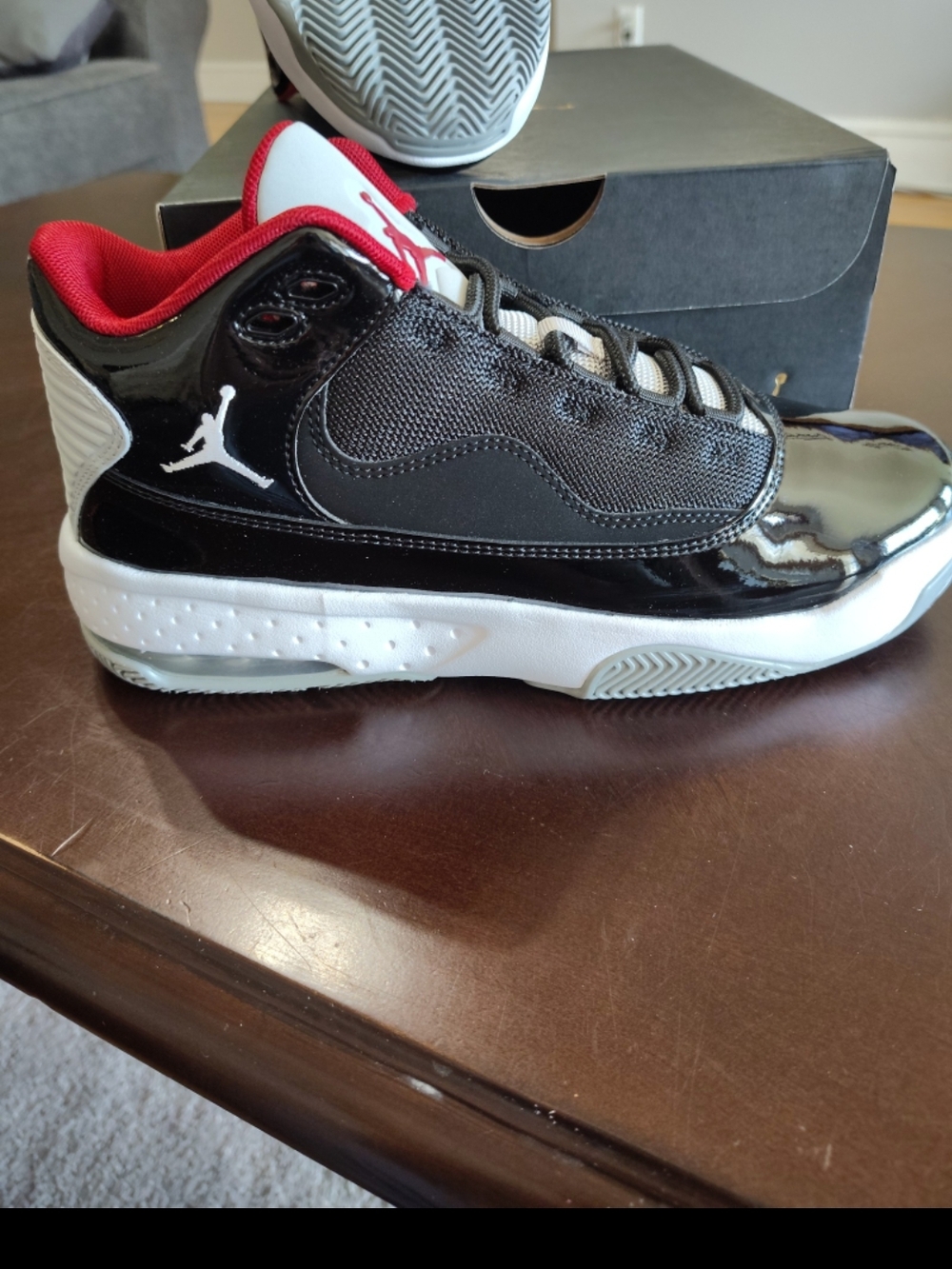 Jordan Kids Black, Red & White Mid-Top Sneakers